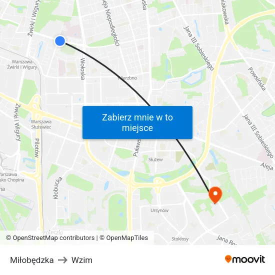 Miłobędzka to Wzim map