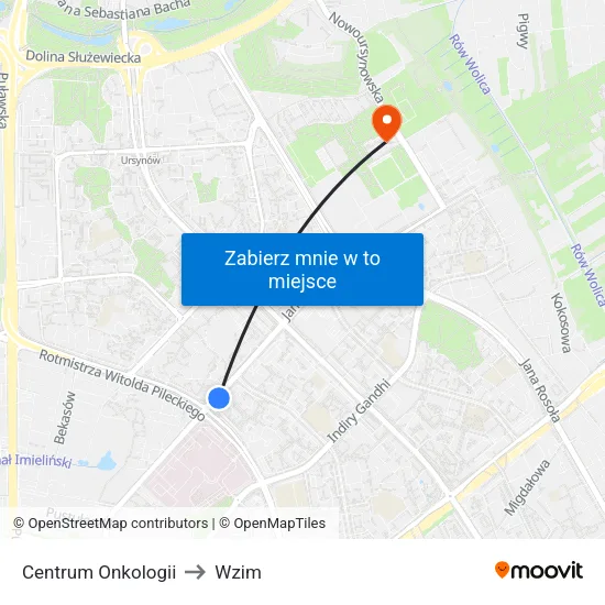 Centrum Onkologii to Wzim map