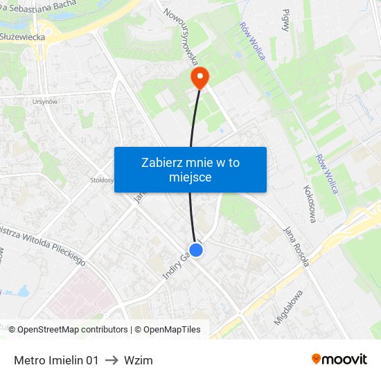 Metro Imielin 01 to Wzim map