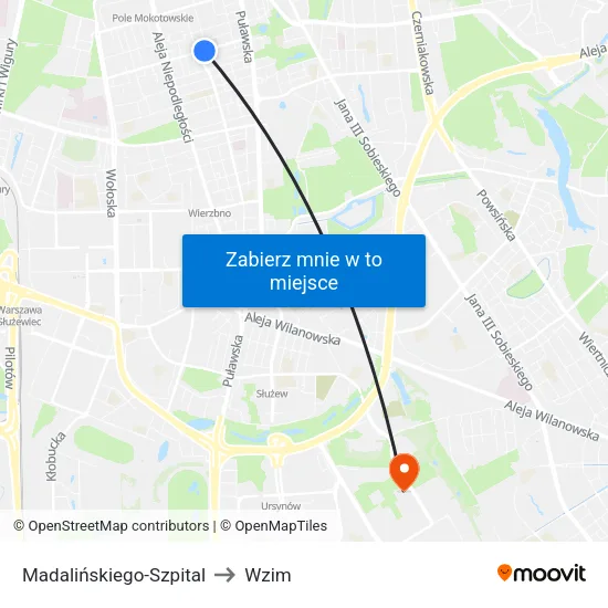 Madalińskiego - Szpital to Wzim map