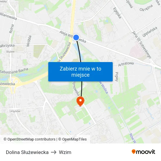 Dolina Służewiecka to Wzim map