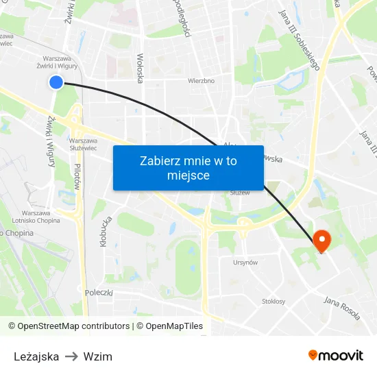 Leżajska to Wzim map