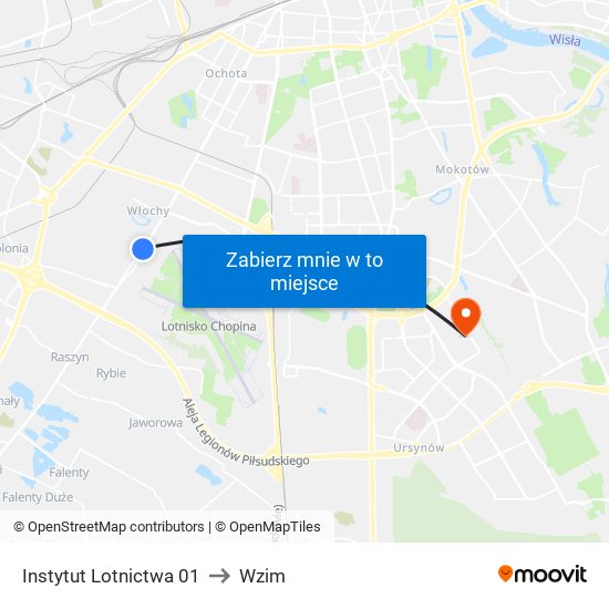 Instytut Lotnictwa 01 to Wzim map