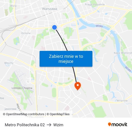 Metro Politechnika 02 to Wzim map