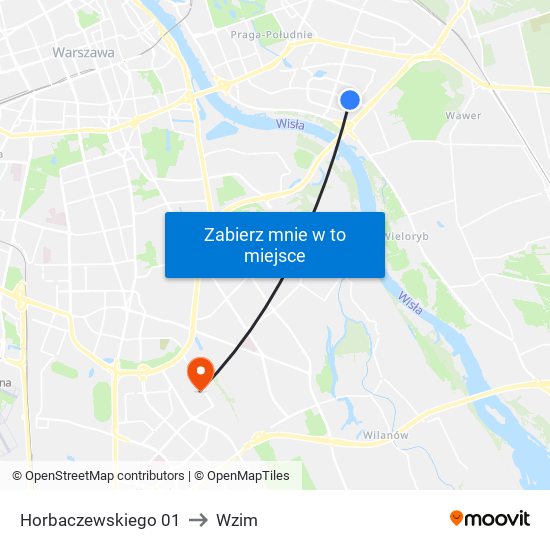 Horbaczewskiego 01 to Wzim map