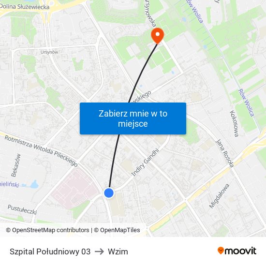 Szpital Południowy 03 to Wzim map