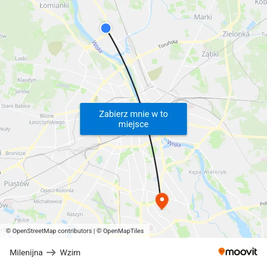 Milenijna to Wzim map