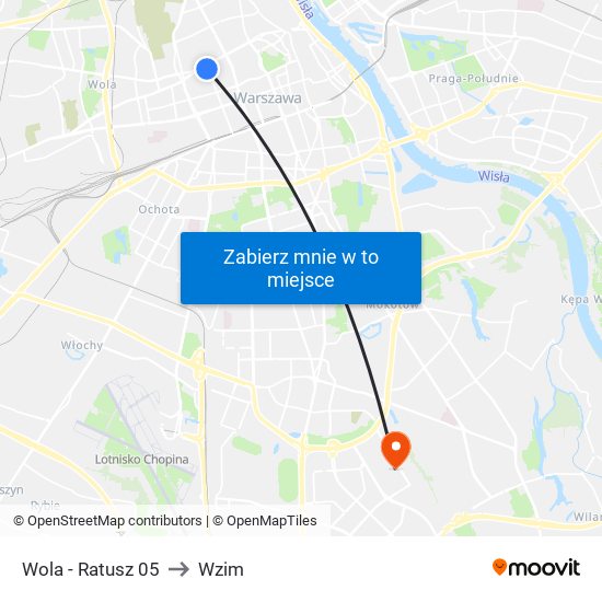 Wola - Ratusz 05 to Wzim map