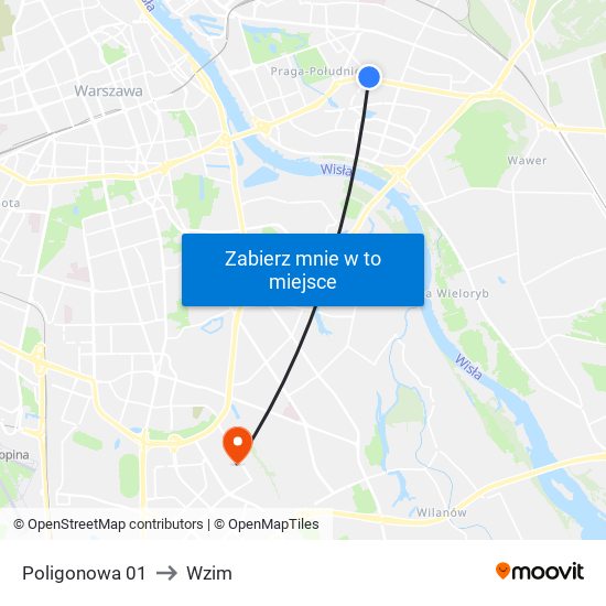 Poligonowa 01 to Wzim map
