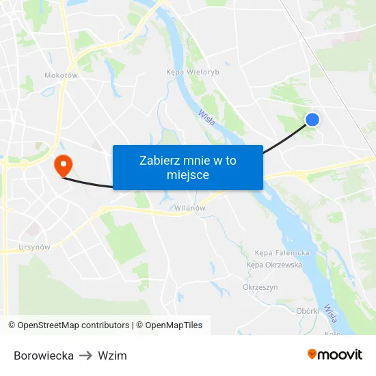 Borowiecka to Wzim map