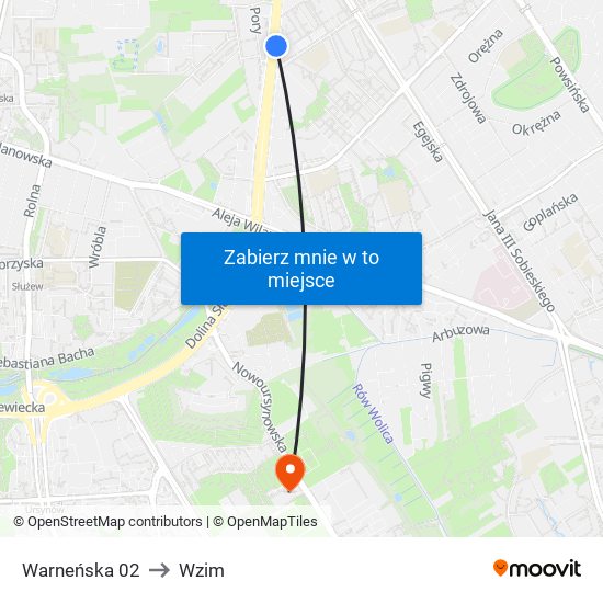 Warneńska 02 to Wzim map