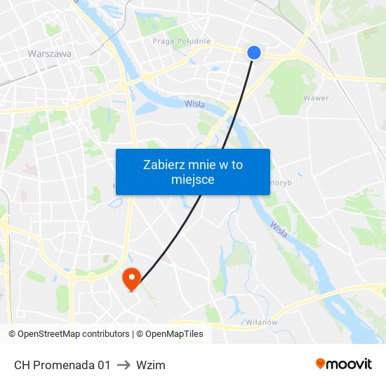 CH Promenada 01 to Wzim map