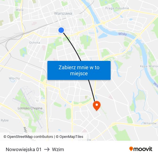 Nowowiejska 01 to Wzim map
