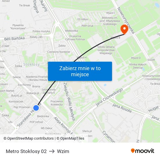 Metro Stokłosy 02 to Wzim map