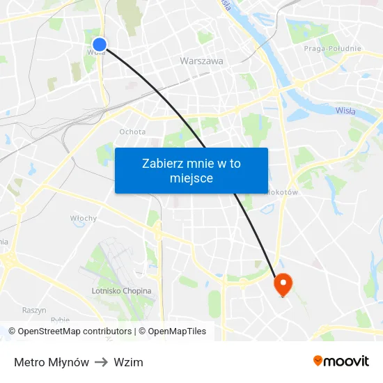 Metro Młynów to Wzim map