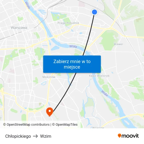 Chłopickiego to Wzim map