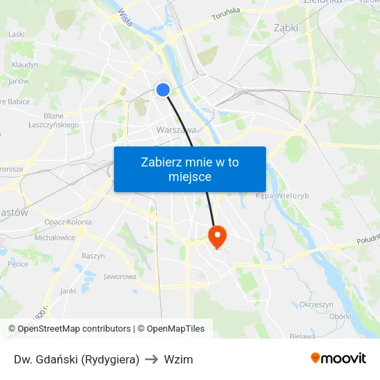 Dw. Gdański (Rydygiera) to Wzim map