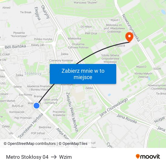 Metro Stokłosy 04 to Wzim map