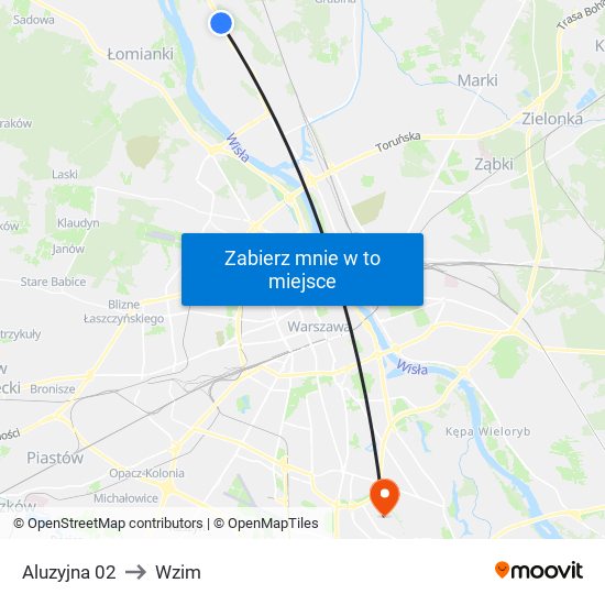 Aluzyjna 02 to Wzim map