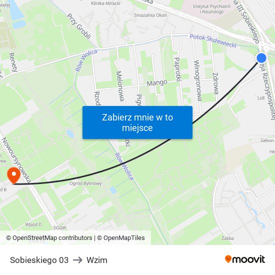 Sobieskiego 03 to Wzim map