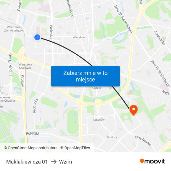 Maklakiewicza 01 to Wzim map