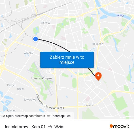 Instalatorów - Kam 01 to Wzim map