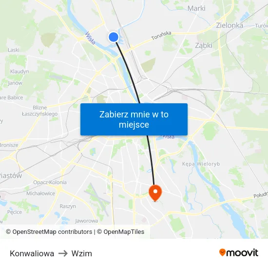 Konwaliowa to Wzim map