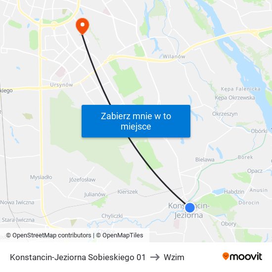 Konstancin-Jeziorna Sobieskiego 01 to Wzim map