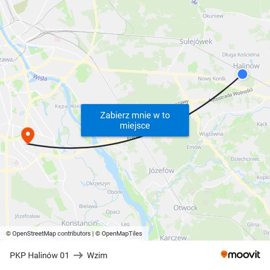 PKP Halinów 01 to Wzim map