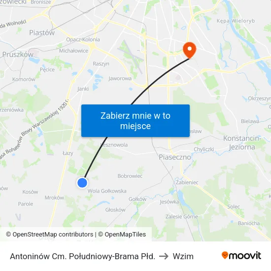 Antoninów Cm. Południowy - Brama Płd. to Wzim map