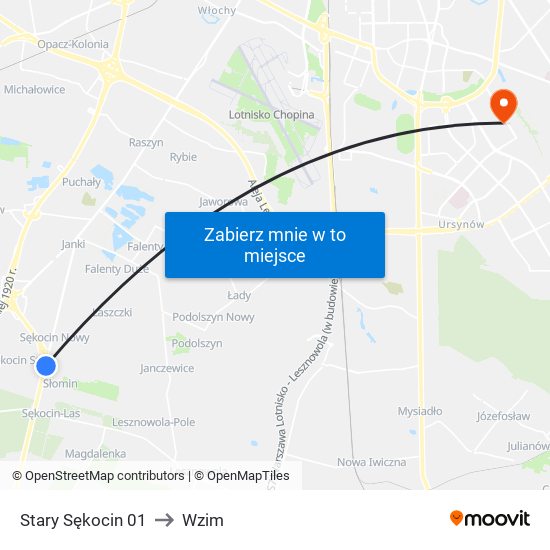 Stary Sękocin 01 to Wzim map