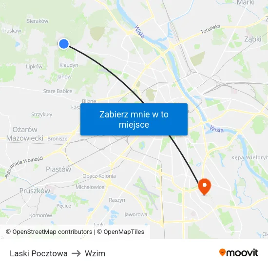 Laski Pocztowa to Wzim map