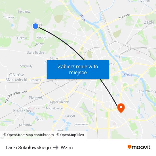 Laski Sokołowskiego to Wzim map