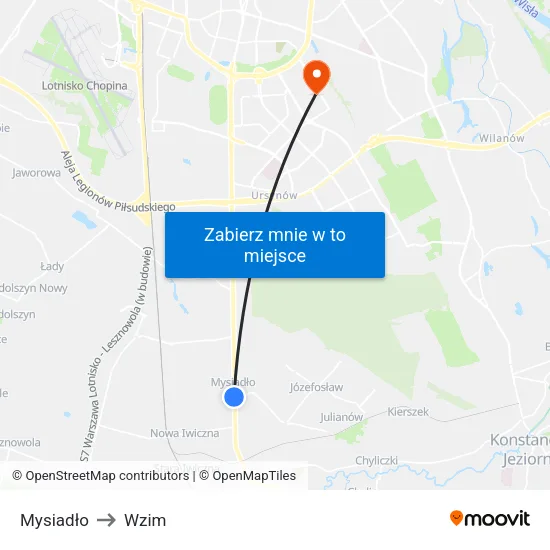 Mysiadło to Wzim map