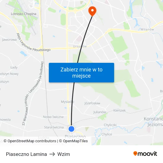 Piaseczno Lamina to Wzim map