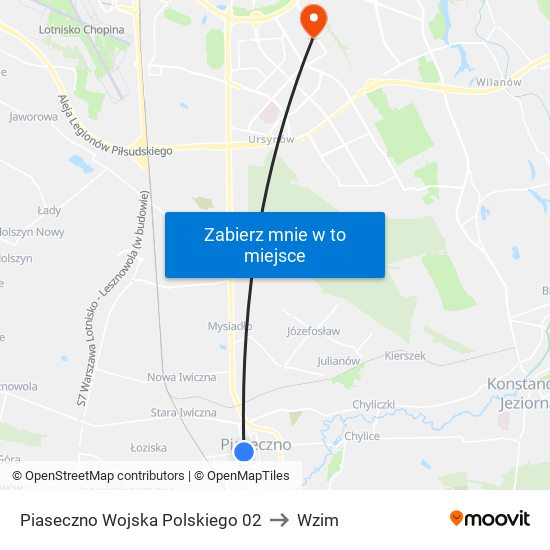Piaseczno Wojska Polskiego 02 to Wzim map
