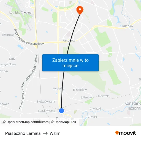 Piaseczno Lamina to Wzim map