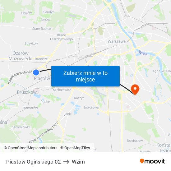 Piastów Ogińskiego 02 to Wzim map