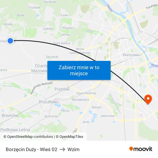 Borzęcin Duży - Wieś 02 to Wzim map