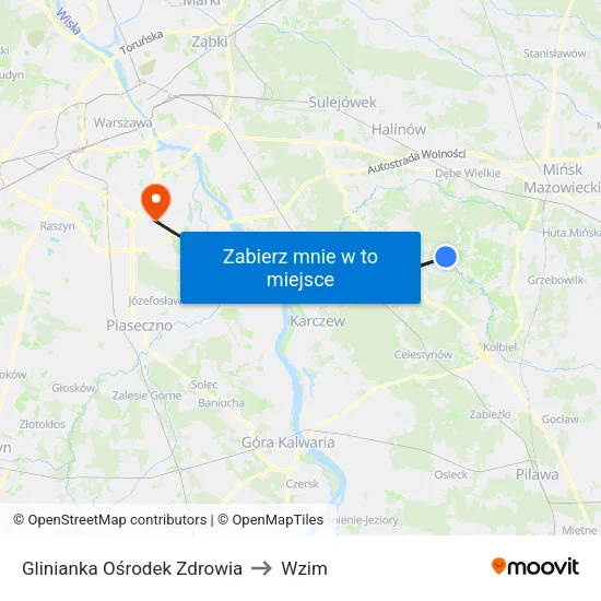 Glinianka Ośrodek Zdrowia to Wzim map