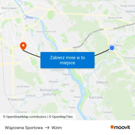 Wiązowna Sportowa to Wzim map