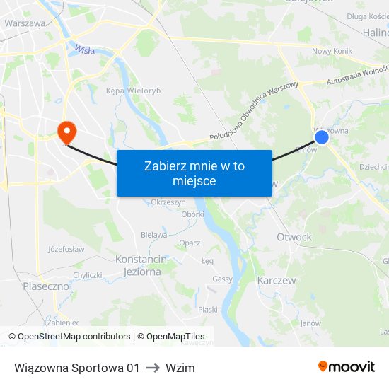 Wiązowna Sportowa 01 to Wzim map