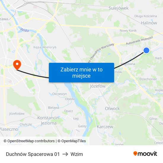 Duchnów Spacerowa to Wzim map