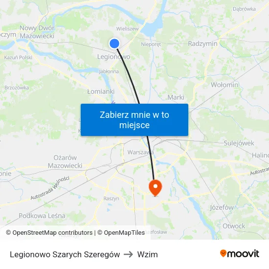 Legionowo Szarych Szeregów to Wzim map