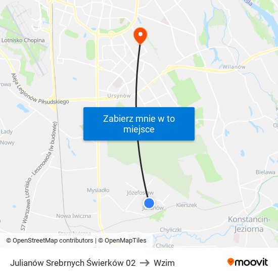 Julianów Srebrnych Świerków 02 to Wzim map