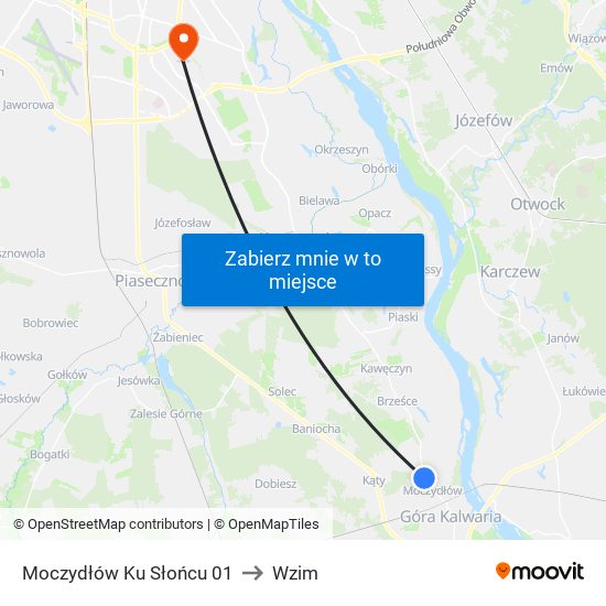 Moczydłów Ku Słońcu 01 to Wzim map