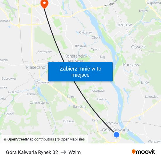 Góra Kalwaria Rynek 02 to Wzim map
