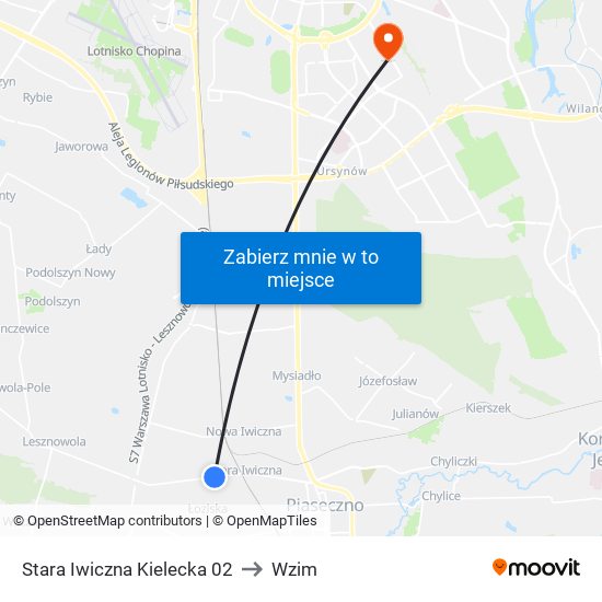 Stara Iwiczna Kielecka 02 to Wzim map