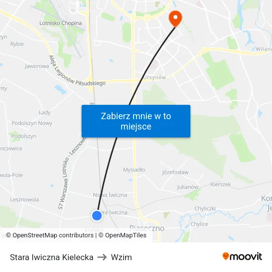 Stara Iwiczna Kielecka to Wzim map