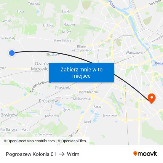 Pogroszew Kolonia 01 to Wzim map